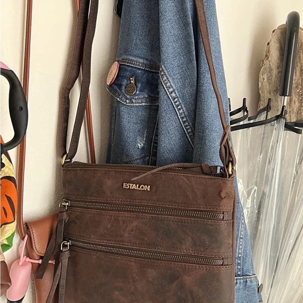Leather ESTALON Bohemian/Crossbody Bag - Picture 16 of 16